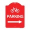 Signmission BicycleParking Right Arrow, Red & White Aluminum Architectural Sign, 18" x 24", RW-1824-24315 A-DES-RW-1824-24315 - alternate 1
